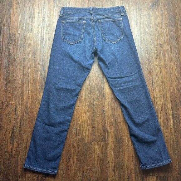 GAP 1969 Jeans Real Straight Stretch Dark Wash Thick Stitch Women’s Size 29p - Picture 2 of 11